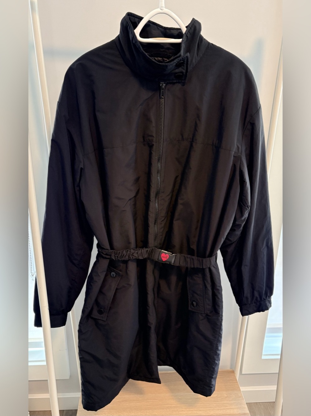 Love Moschino Black Lightweight Belted Fall Jacket Coat US Size 8/10